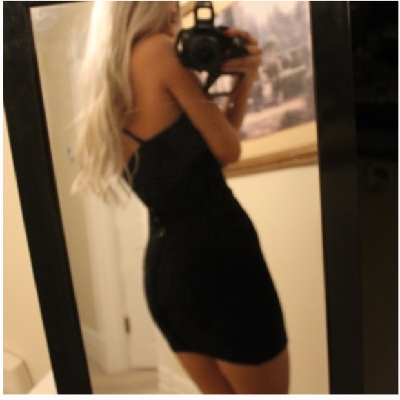 Black Bandage Bebe Dress - Picture 2 of 4